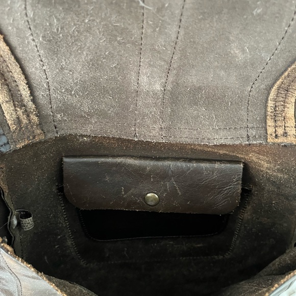 Vintage brown leather satchel bag - Picture 6 of 6